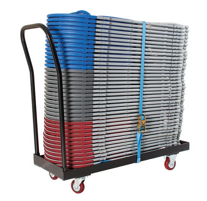 Straight Back Folding Chairs & Trolley Storage Package