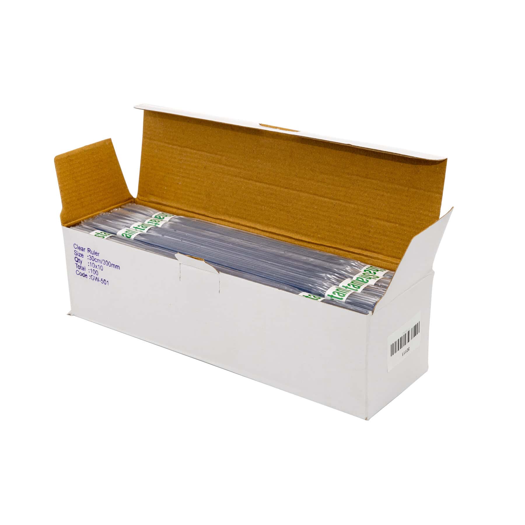 Clear Metric Only Rulers - Pk100