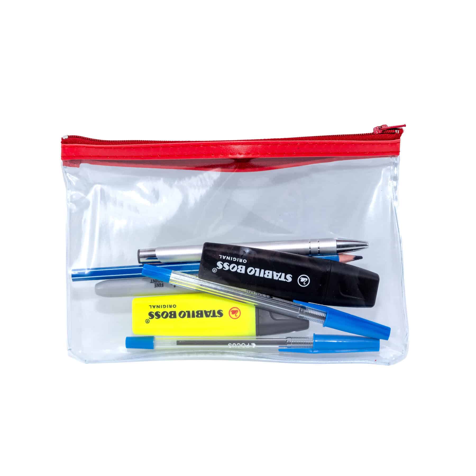 Clear Pencil Cases 203x117mm - Pk12
