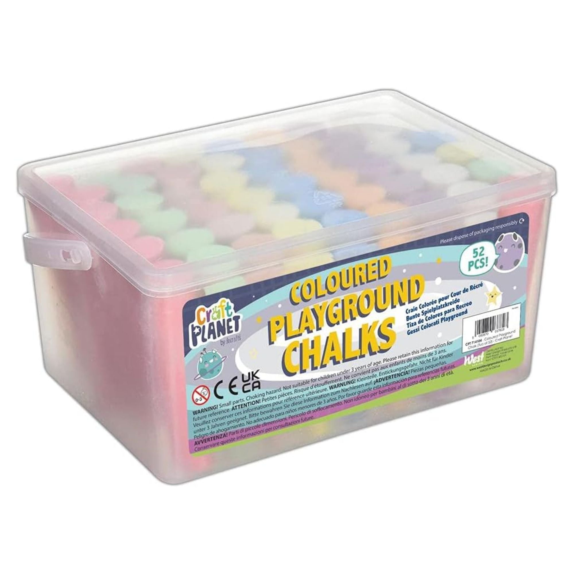 White/Coloured Playground Chalk - Tub of 52
