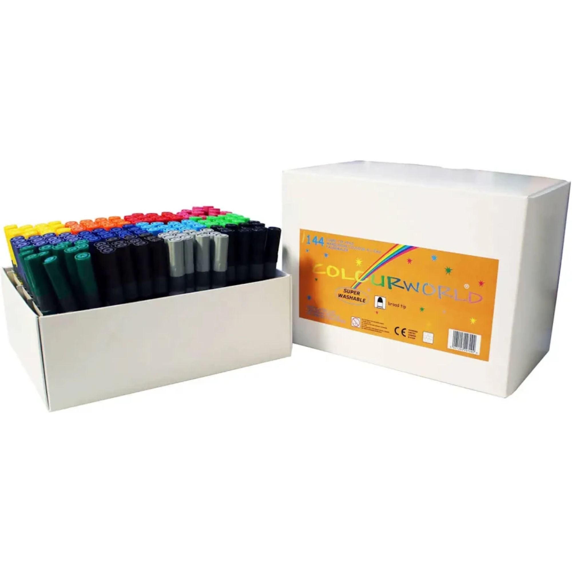 Colourworld Essentials Jumbo Felt Tip Pens Assorted - Pk144