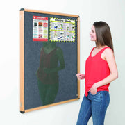 Light Oak Effect Premium Aluminium Frame EcoColour® Tamperproof Noticeboard