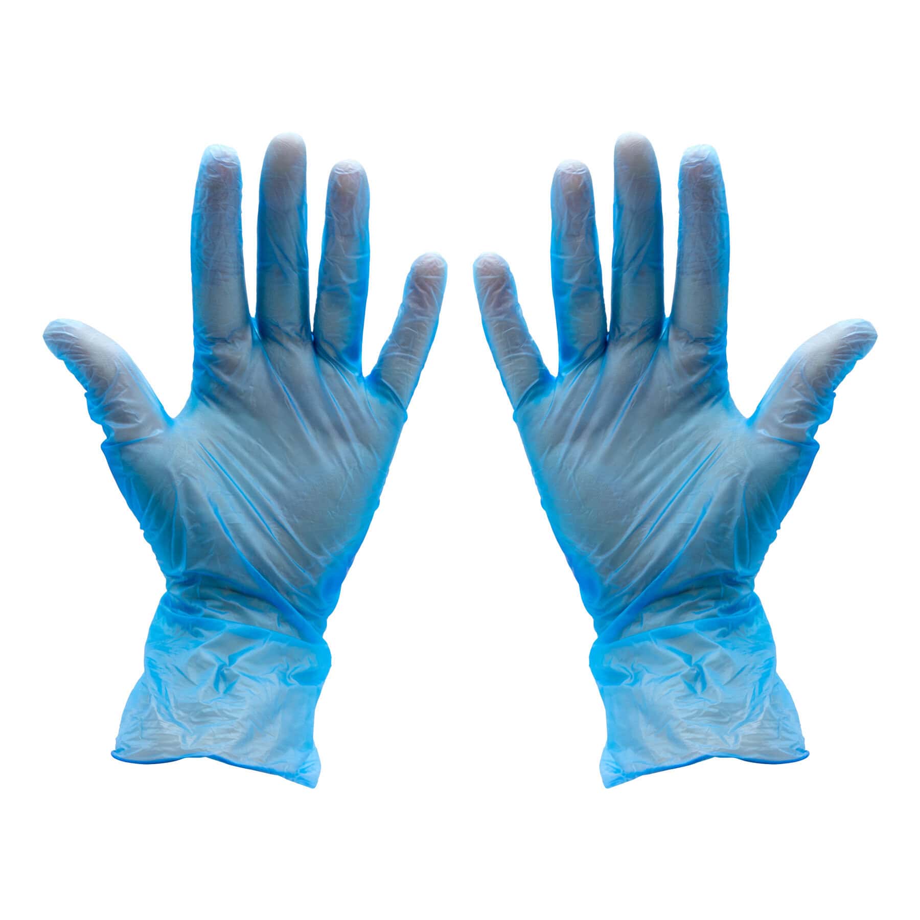 Blue Vinyl Powder Free Disposable Gloves