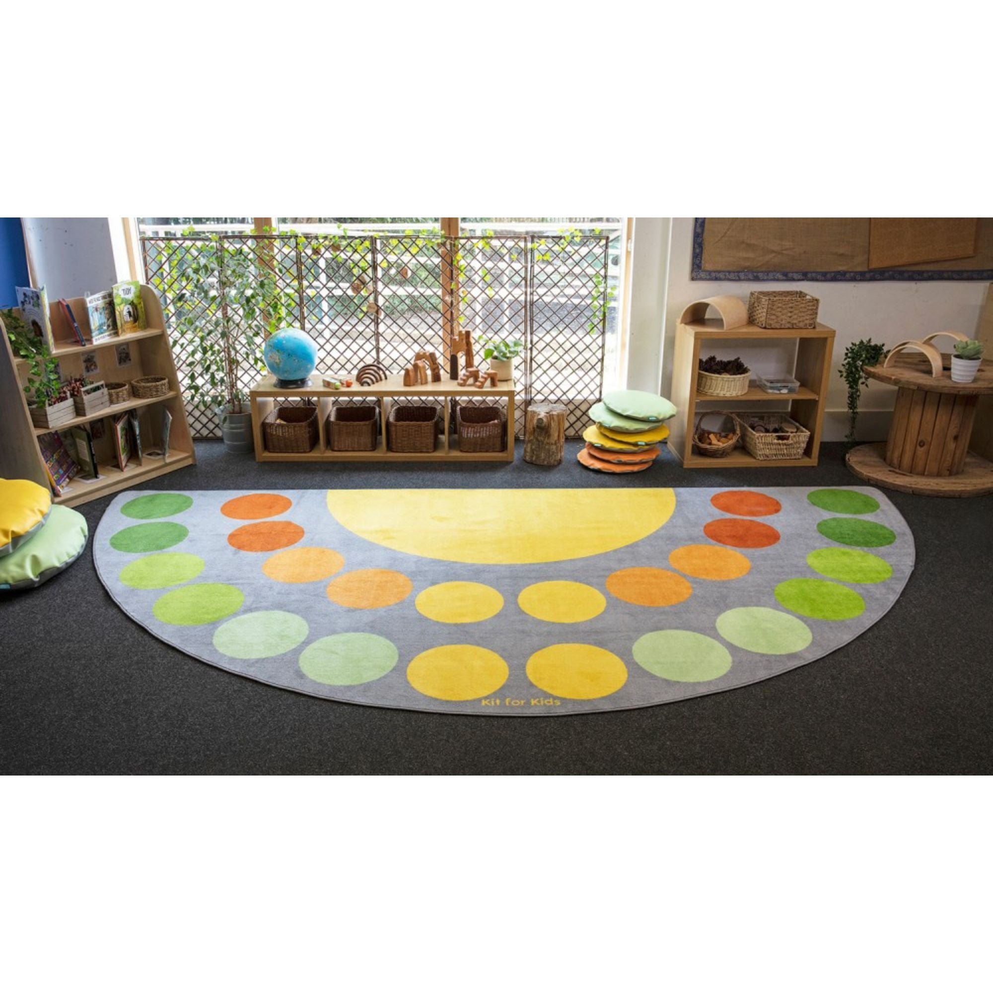 Large Semi Circle Placement Carpet 4x2m