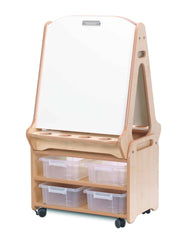 Double-Sided 2 Station Easel With Tall Storage