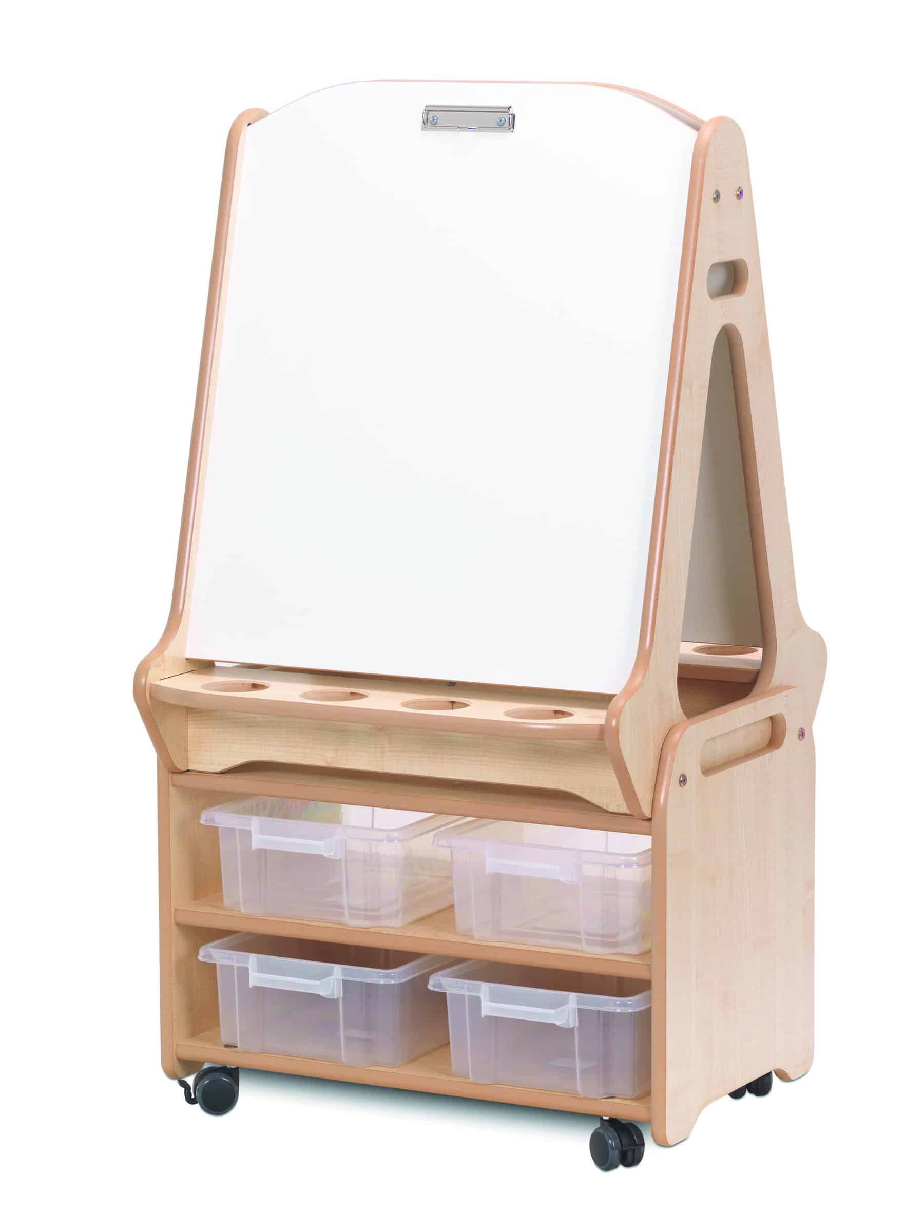 Double-Sided 2 Station Easel With Tall Storage