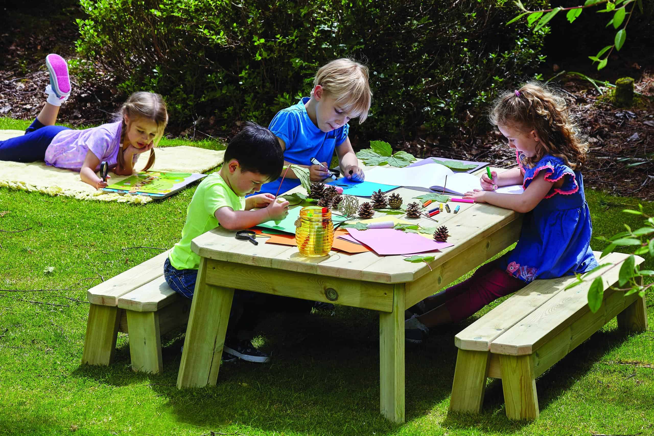 Pre-School Rectangular Outdoor Table & Bench Set