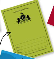 Classic Overprinted Exercise Books 9x7" 48 pages 12mm Ruled/Alt Blank Orange - Pk100