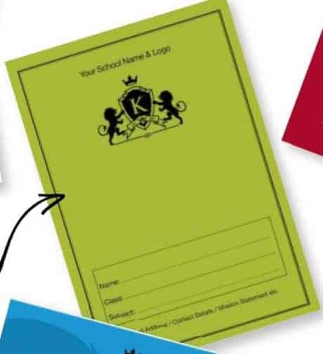 Classic Overprinted Exercise Books 9x7" 80 pages 8mm Ruled & Margin Light Green - Pk100