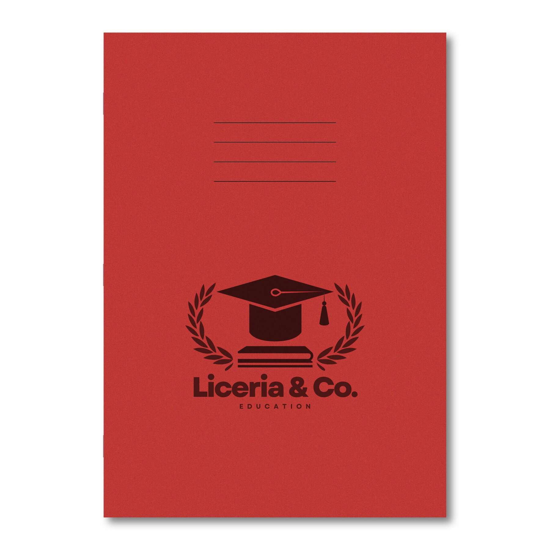 Classic Overprinted Exercise Books A4+ 80 Pages 15mm Ruled & Margin Red - Pk45