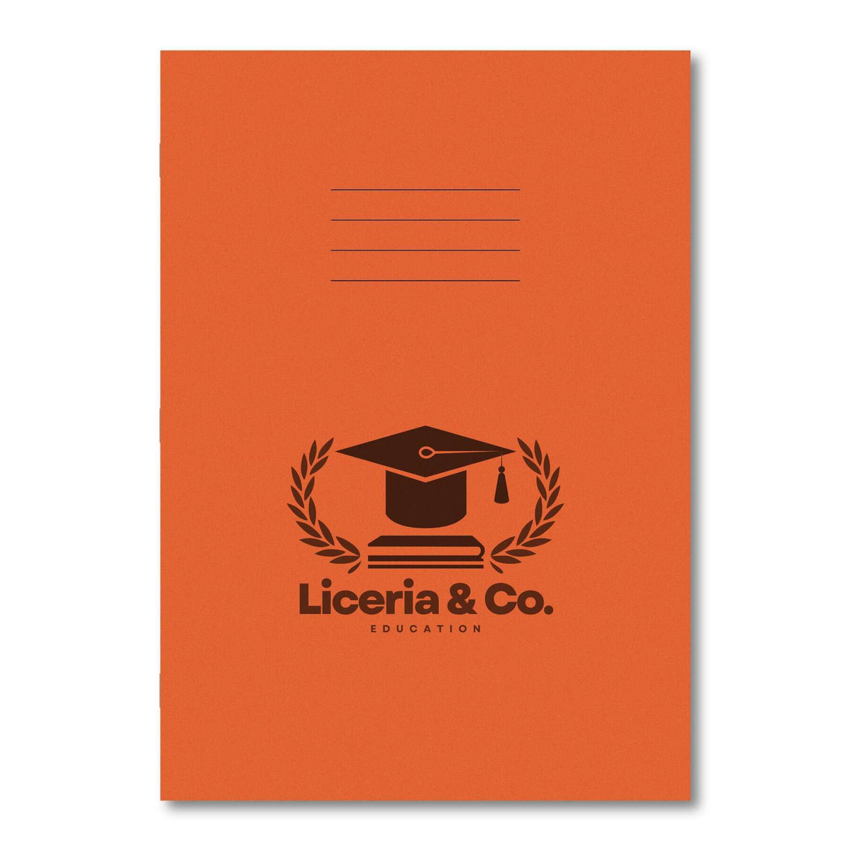 Classic Overprinted Exercise Books A4 80 Pages 8mm Ruled & Margin Orange - Pk50