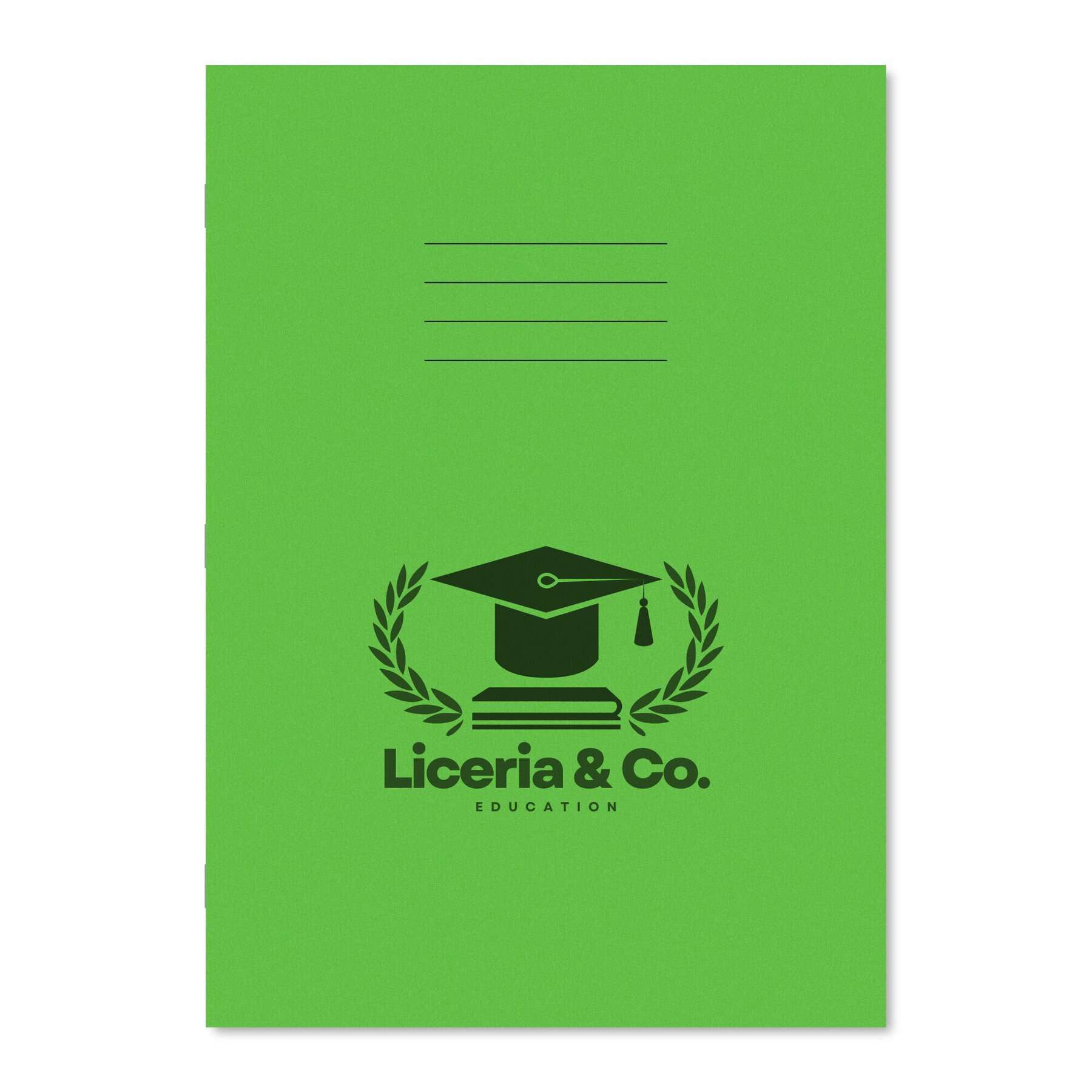 Classic Overprinted Exercise Books A4 64 Pages 8mm Ruled / Alternate Blank Light Green - Pk50