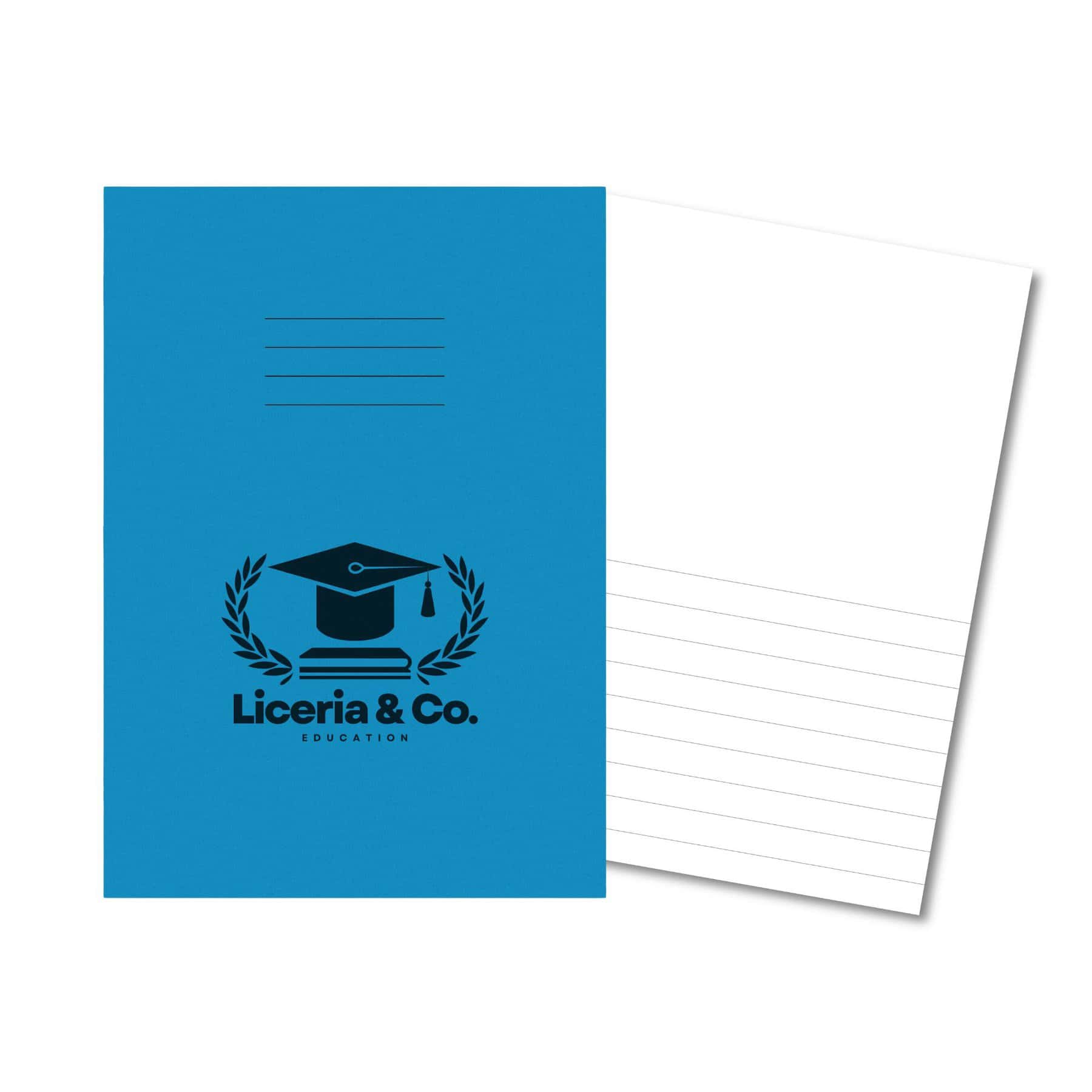 Classic Overprinted Exercise Book A4 48 Pages Top Blank / Bottom 13mm Ruled - Light Blue 100 Pack