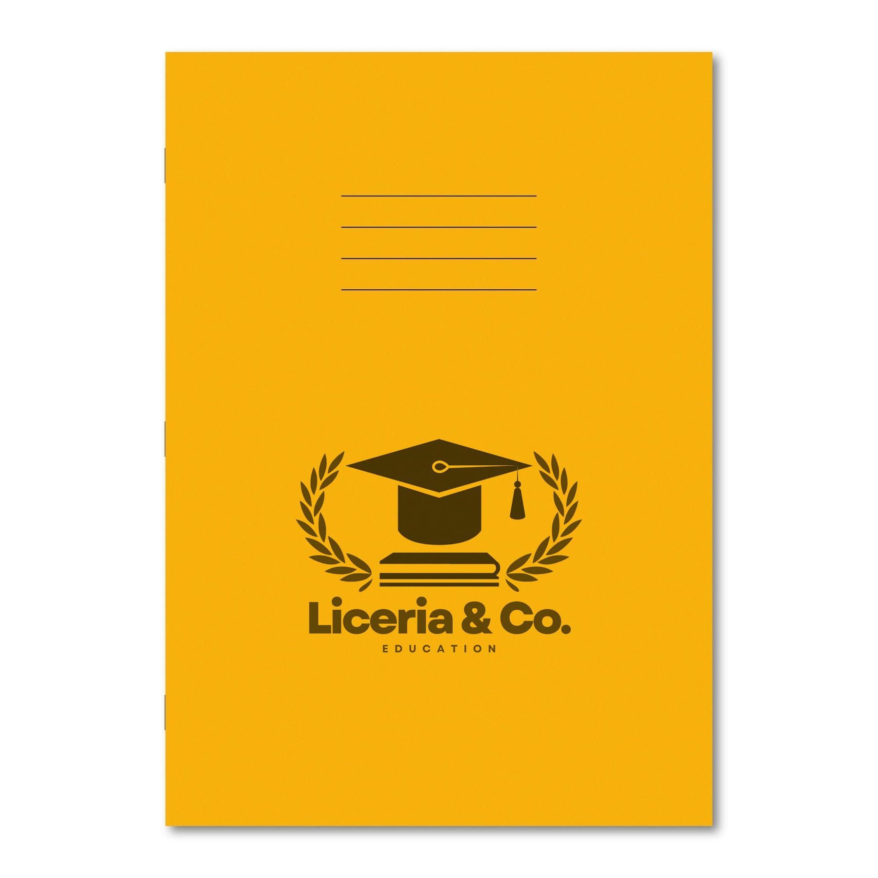 Classic Overprinted Exercise Books A4+ 80 Pages Blank Yellow - Pk45