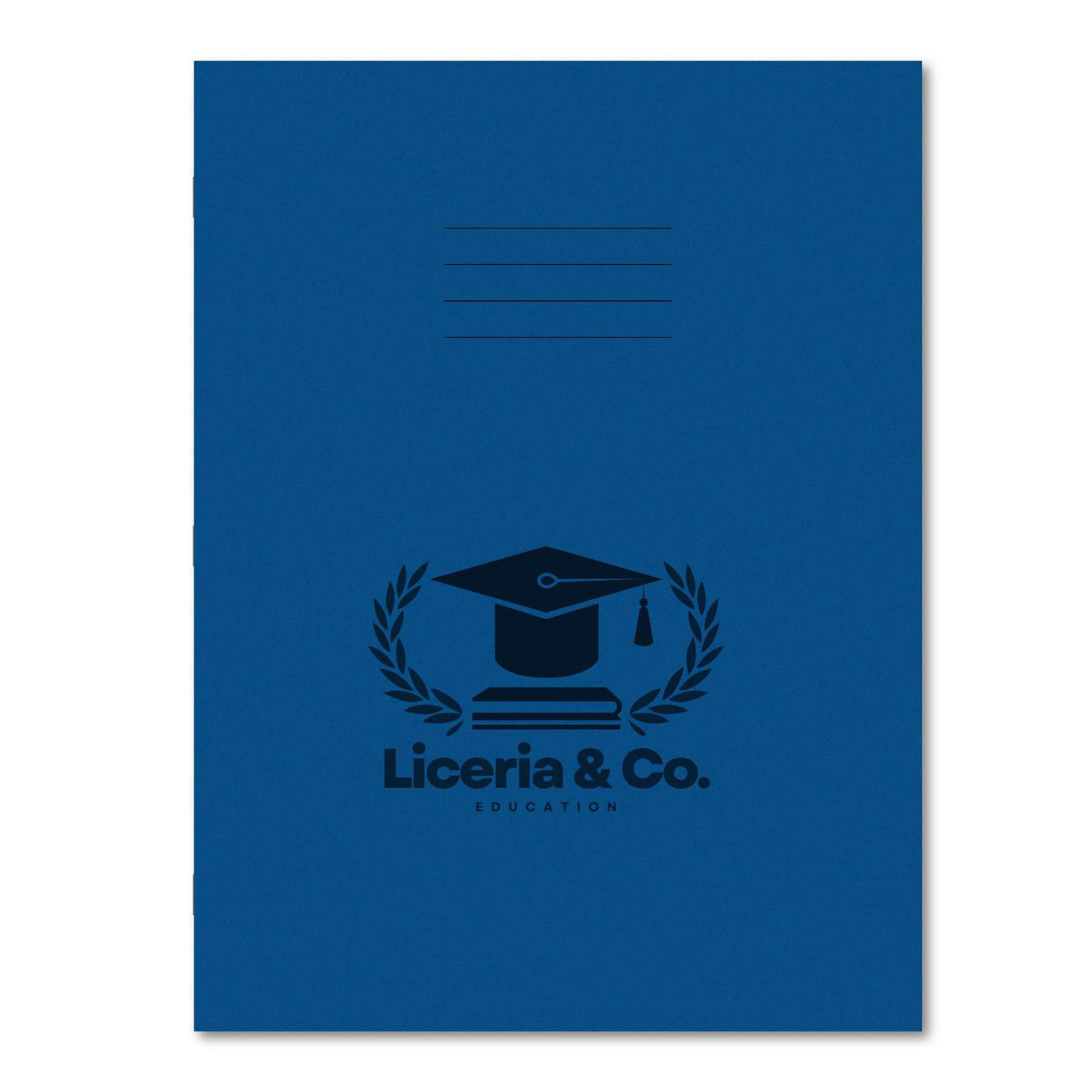 Classic Overprinted Exercise Books A4 64 Pages 10mm Ruled & Margin Dark Blue - Pk50