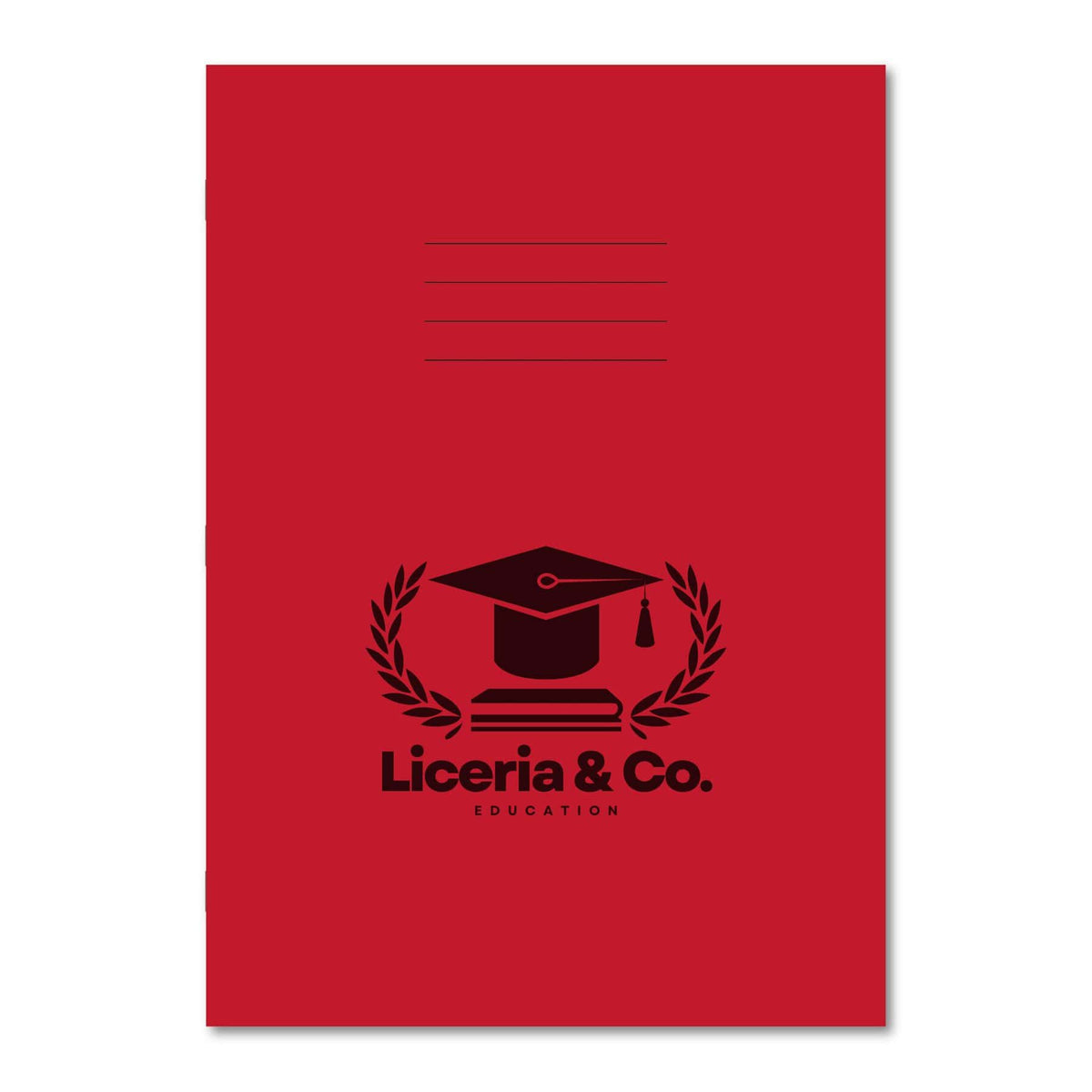 Classic Overprinted Exercise Books A4 48 Pages Blank Red - Pk100