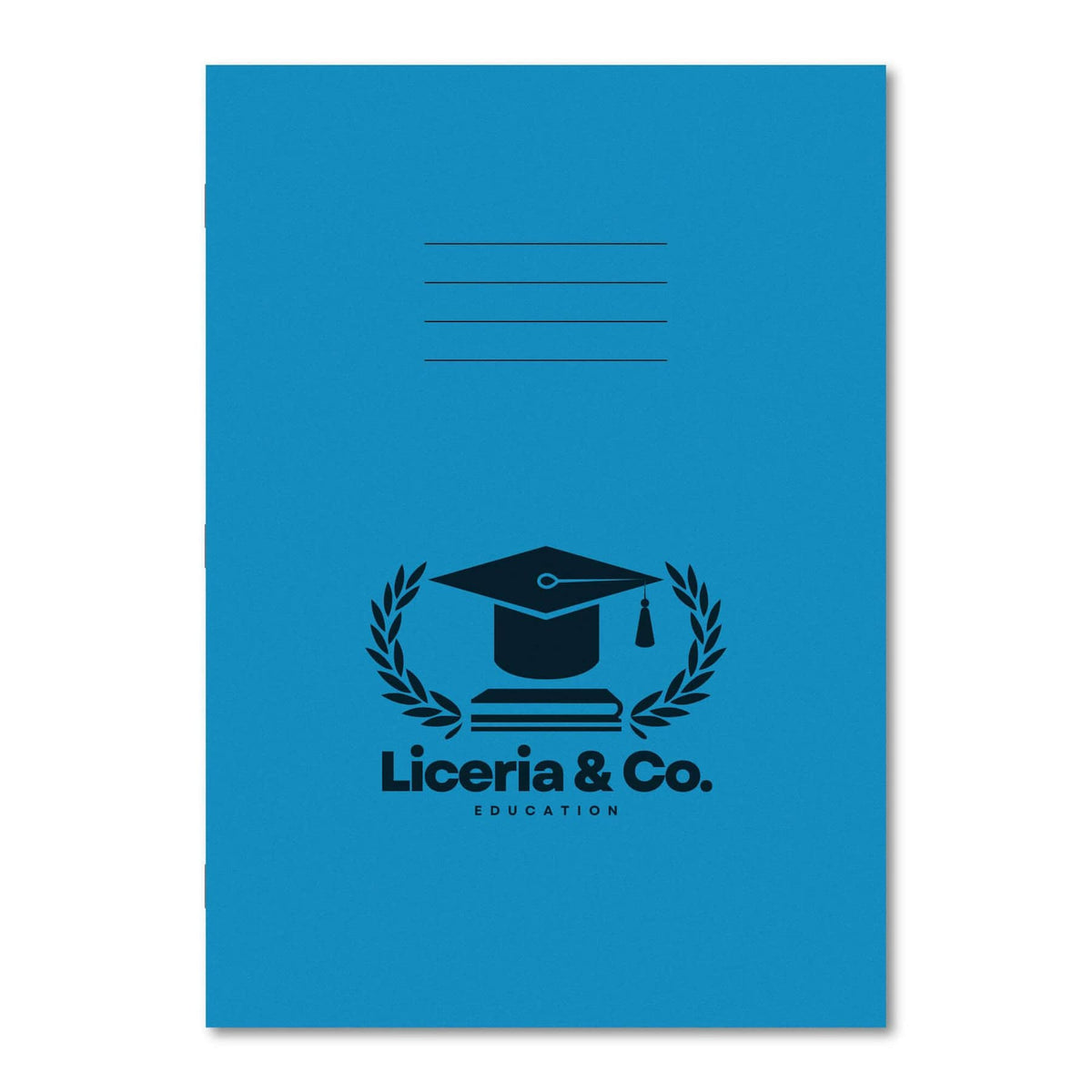 Classic Overprinted Exercise Books A4 64 Pages 15mm Ruled & Margin Light Blue - Pk50
