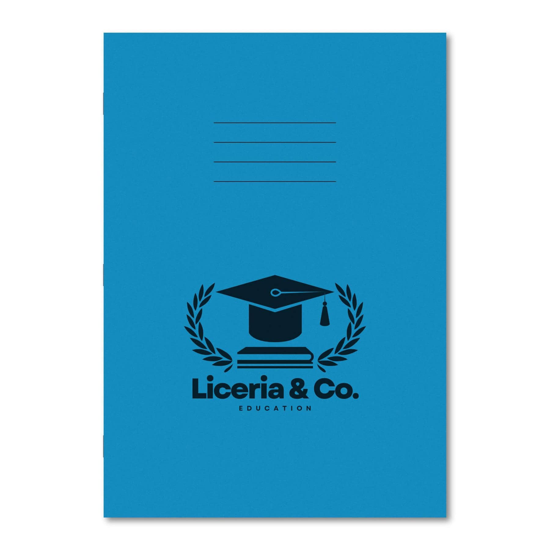 Classic Overprinted Exercise Book A4 80 Pages 7,6,7mm Handwriting Lines - Light Blue 50 Pack