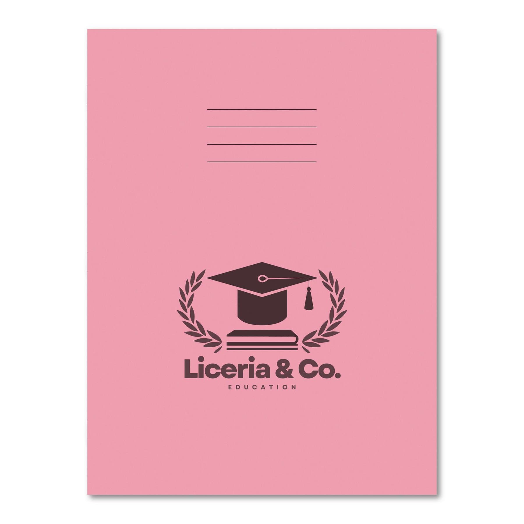 Classic Overprinted Exercise Books A4 80 Pages Blank Pink - Pk50