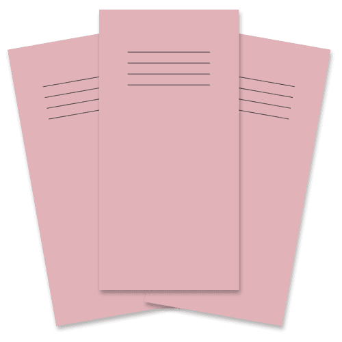 Exercise Books 8x4" 32 Page 10mm Squares Vivid Pink - Pk100