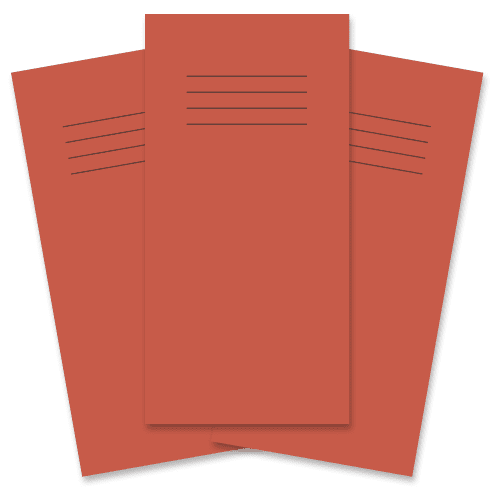 Exercise Books 8x4" 32 Page 12mm Ruled Vivid Red - Pk100