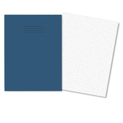 Classic Exercise Books A4 80 Page 7mm Squares Dark Blue - Pk50