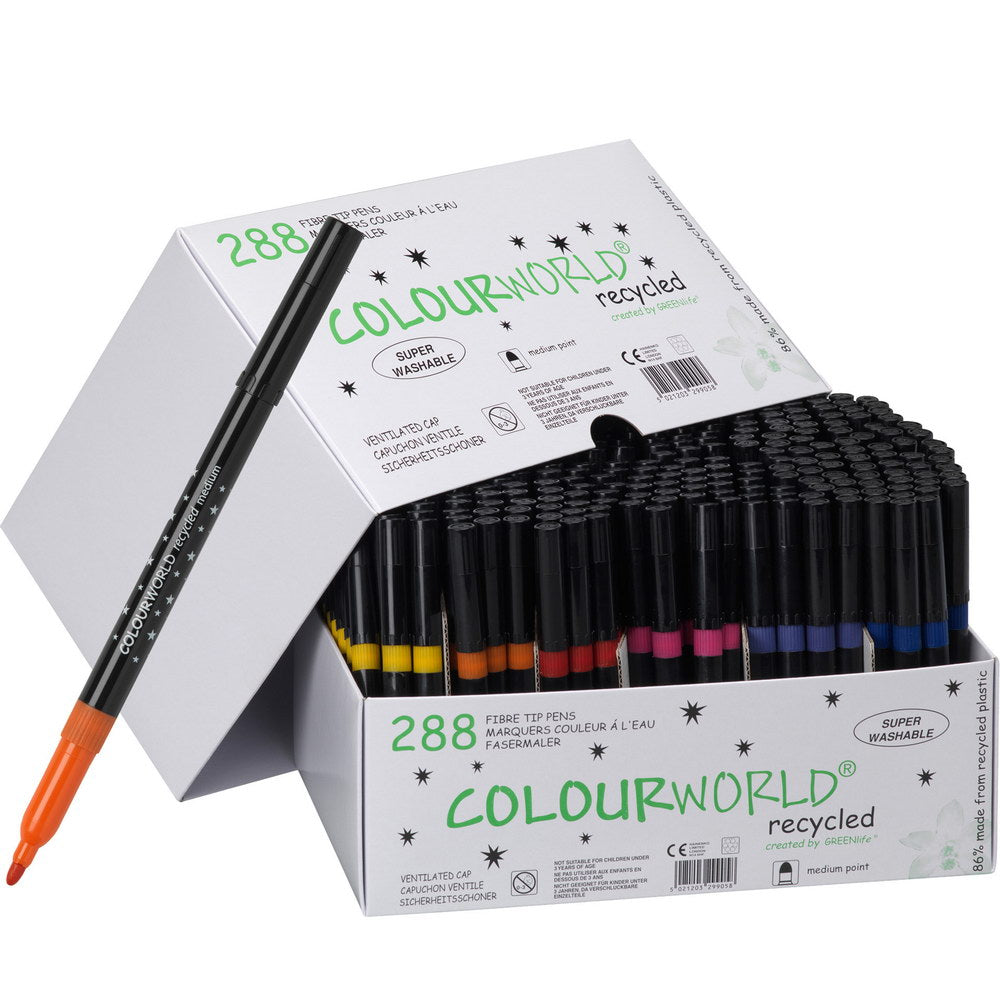 Colourworld Essentials Bullet Tip Felt Pens Assorted - Pk12/288