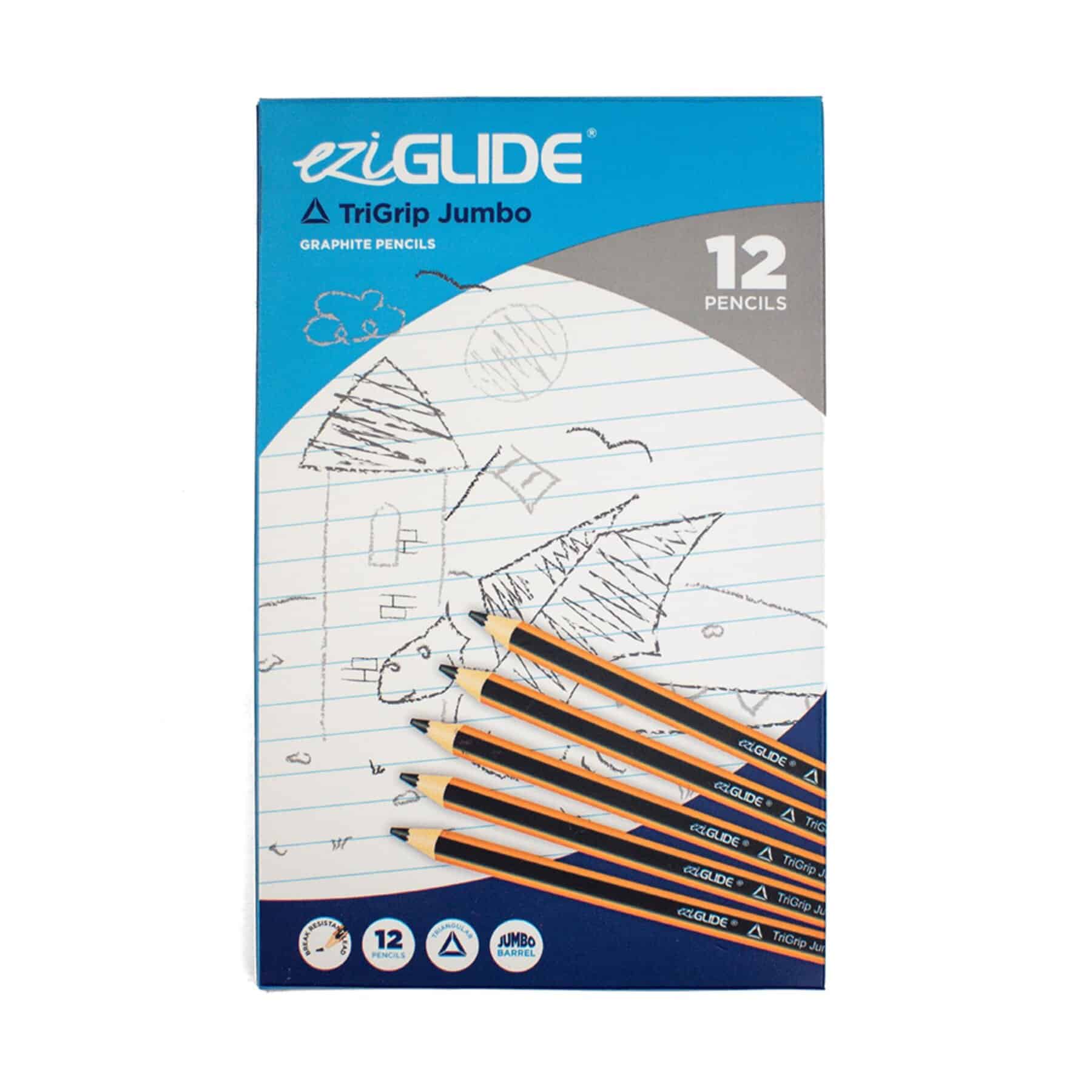EziGlide TriGrip Jumbo Triangular Pencils - pk 12