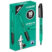 EziGlide Fine Tip Whiteboard Drywipe Marker Pens - Black
