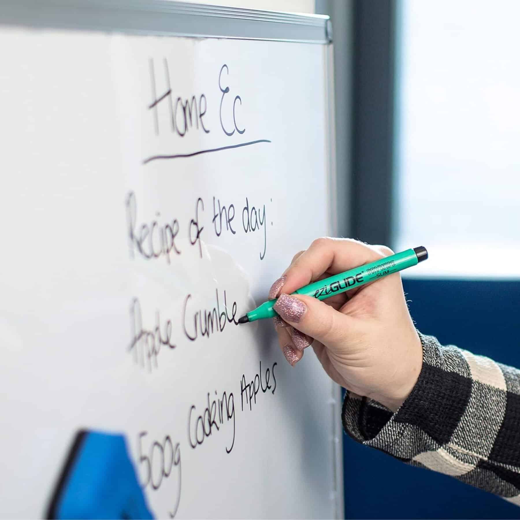 EziGlide Fine Tip Whiteboard Drywipe Marker Pens - Black