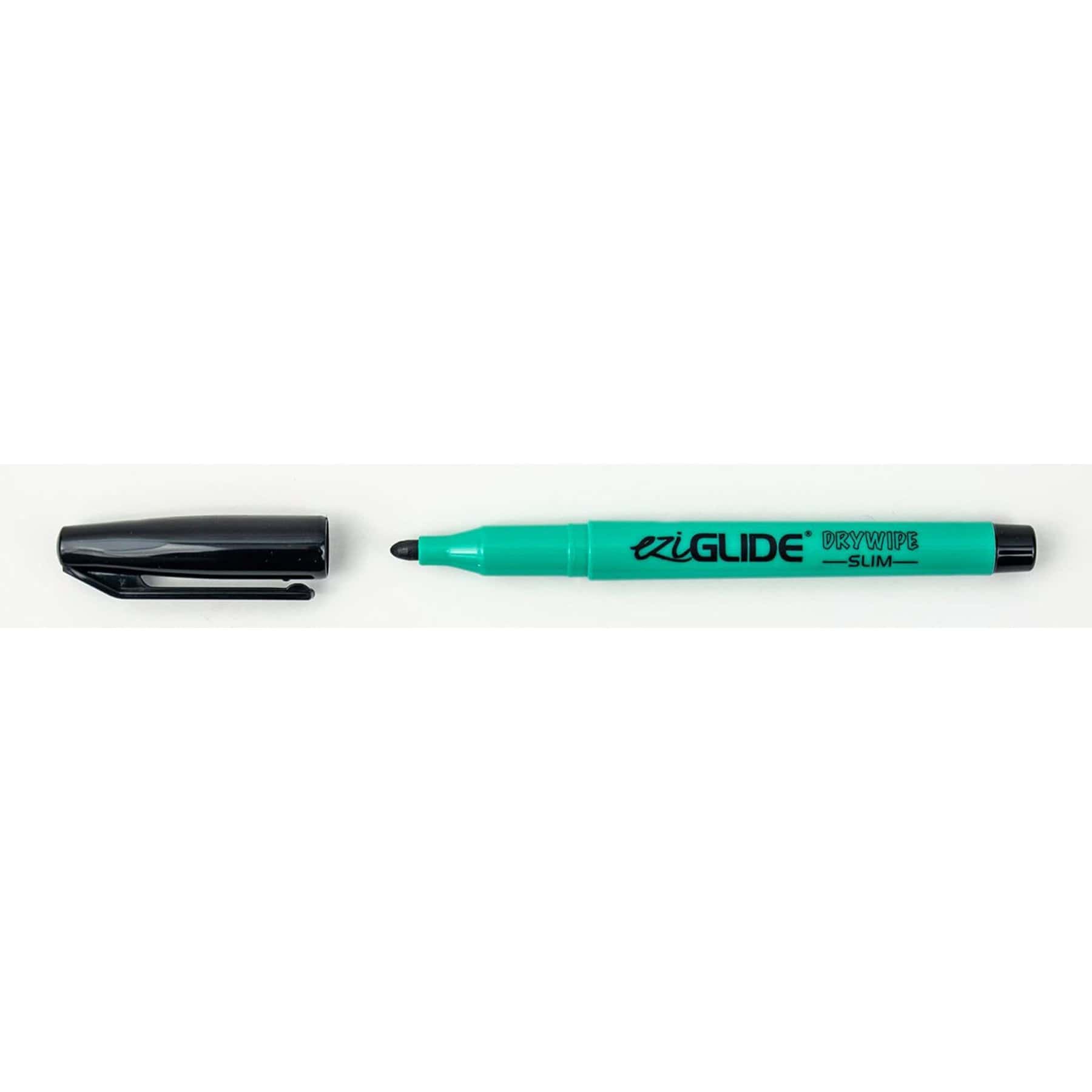 EziGlide Fine Tip Whiteboard Drywipe Marker Pens - Black