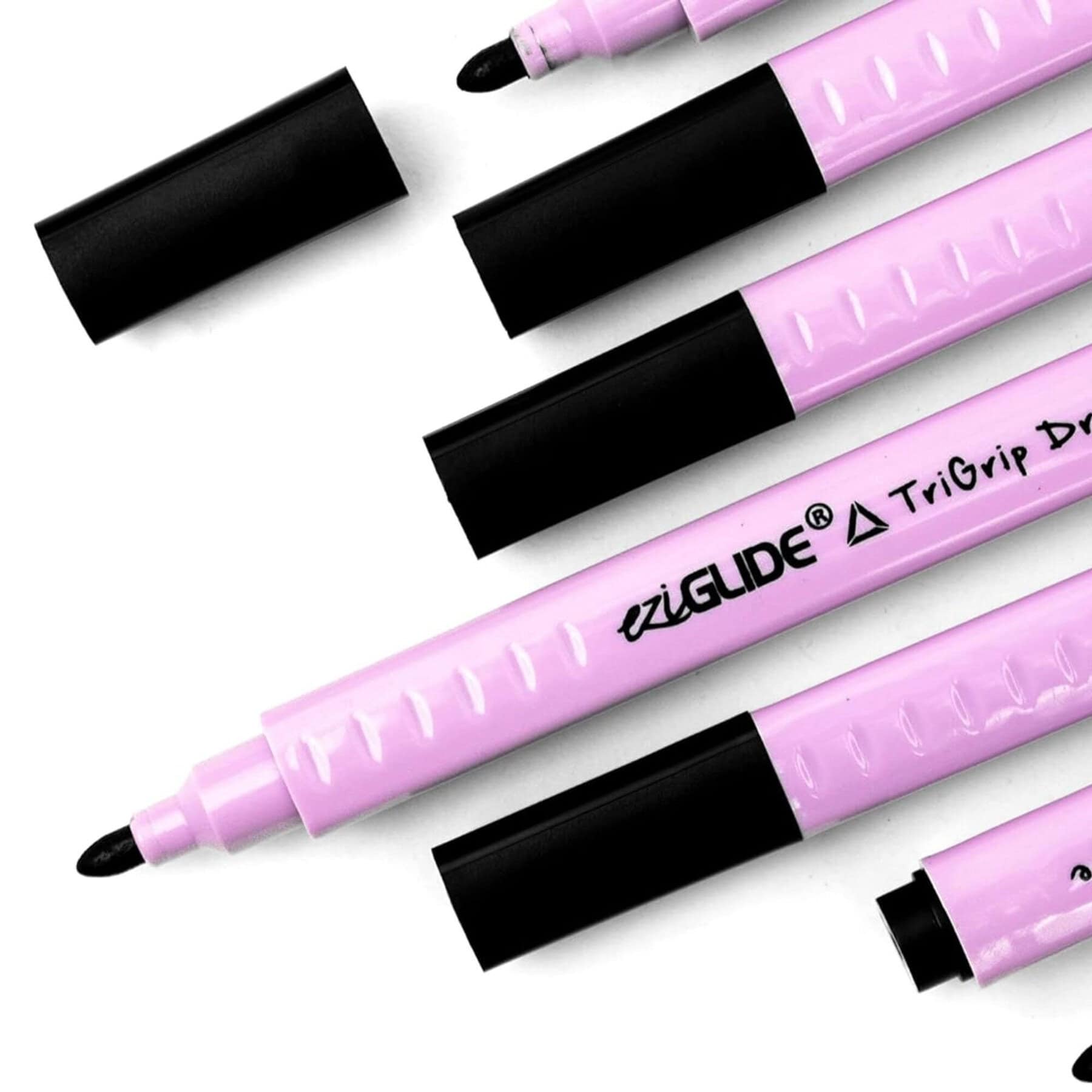 EziGlide TriGrip Drywipe Whiteboard Marker Pens Black – Pk35