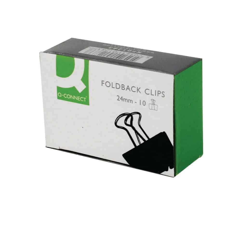 Foldback Clips Black - Pk10
