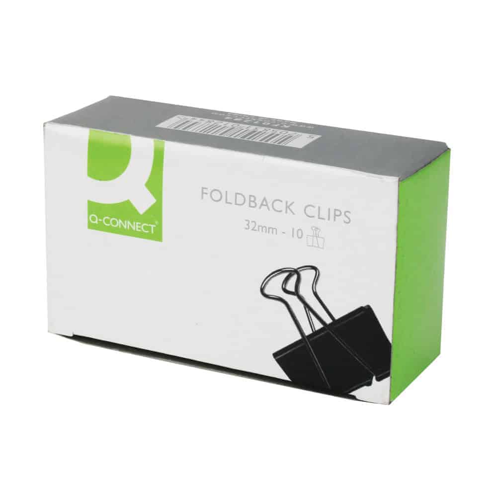 Foldback Clips Black - Pk10