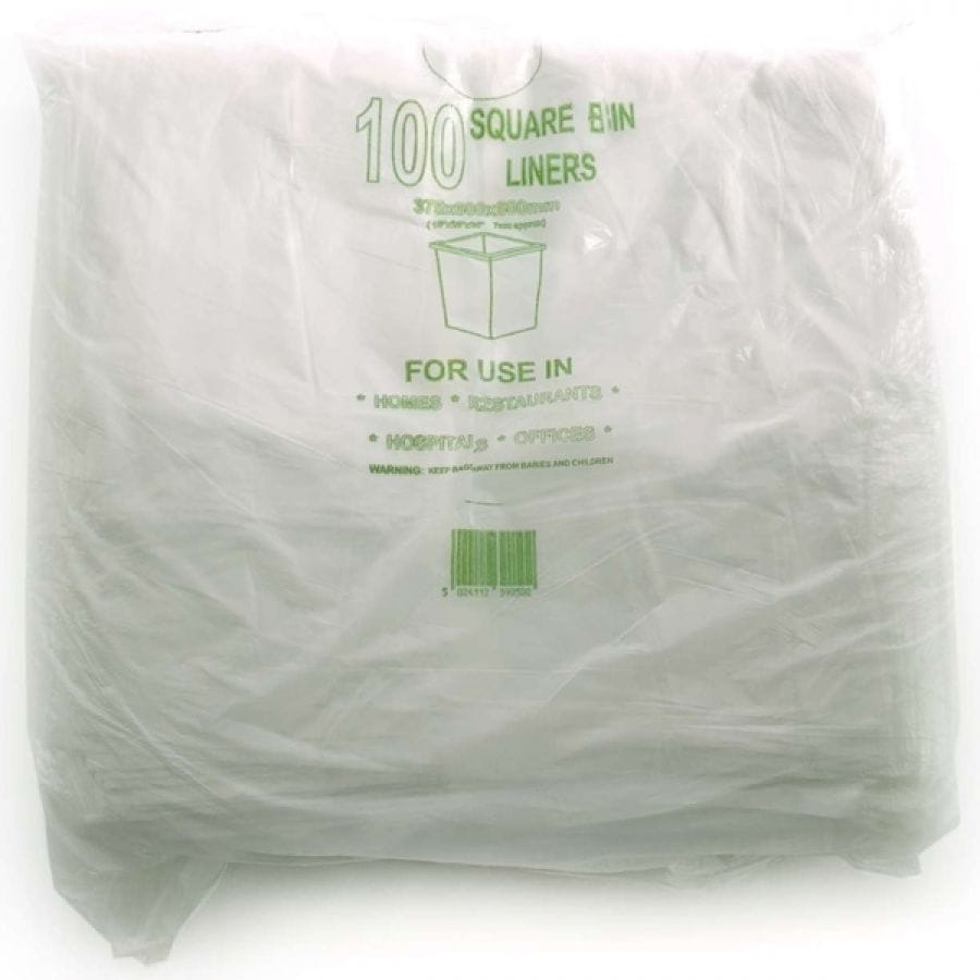 Clear Square Bin Liners 30L