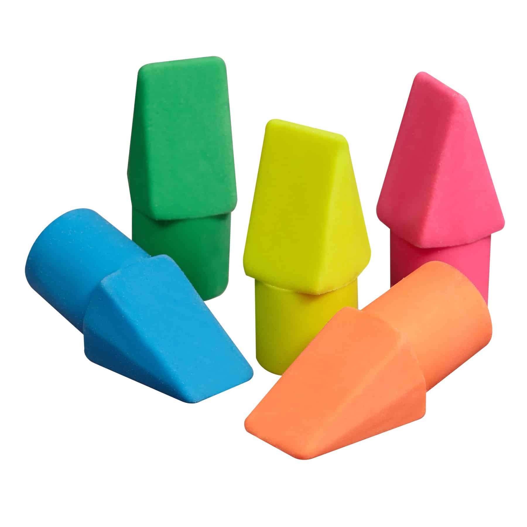 Pencil Top Eraser Neon Colours - Pk25