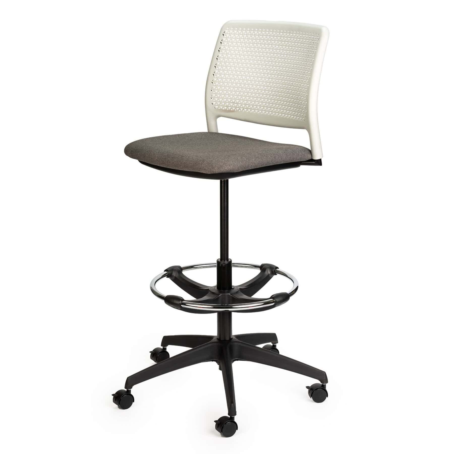 Grafton Task Stool with chrome footring and breathable backrest – high seating for labs and classrooms