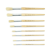 Short Handle Round Hog Bristle Brushes Assorted - Pk100
