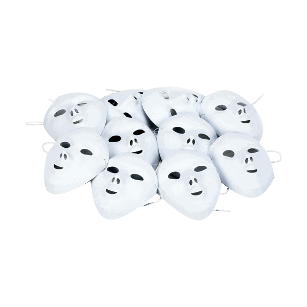 White Play Masks - Pk10