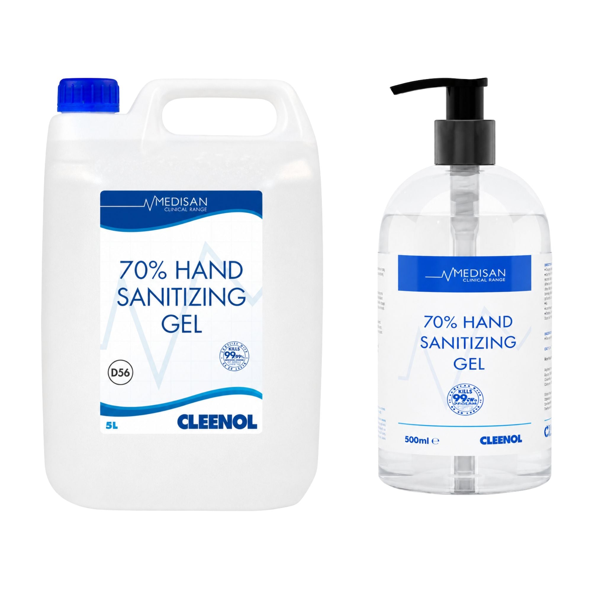 Instant Hand Sanitising Gel - 5L & 500ml