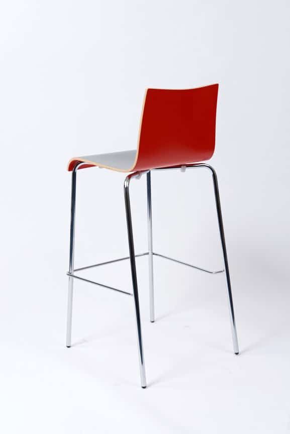 Twist 4 Legged Dining Stool with Coloured Frame
