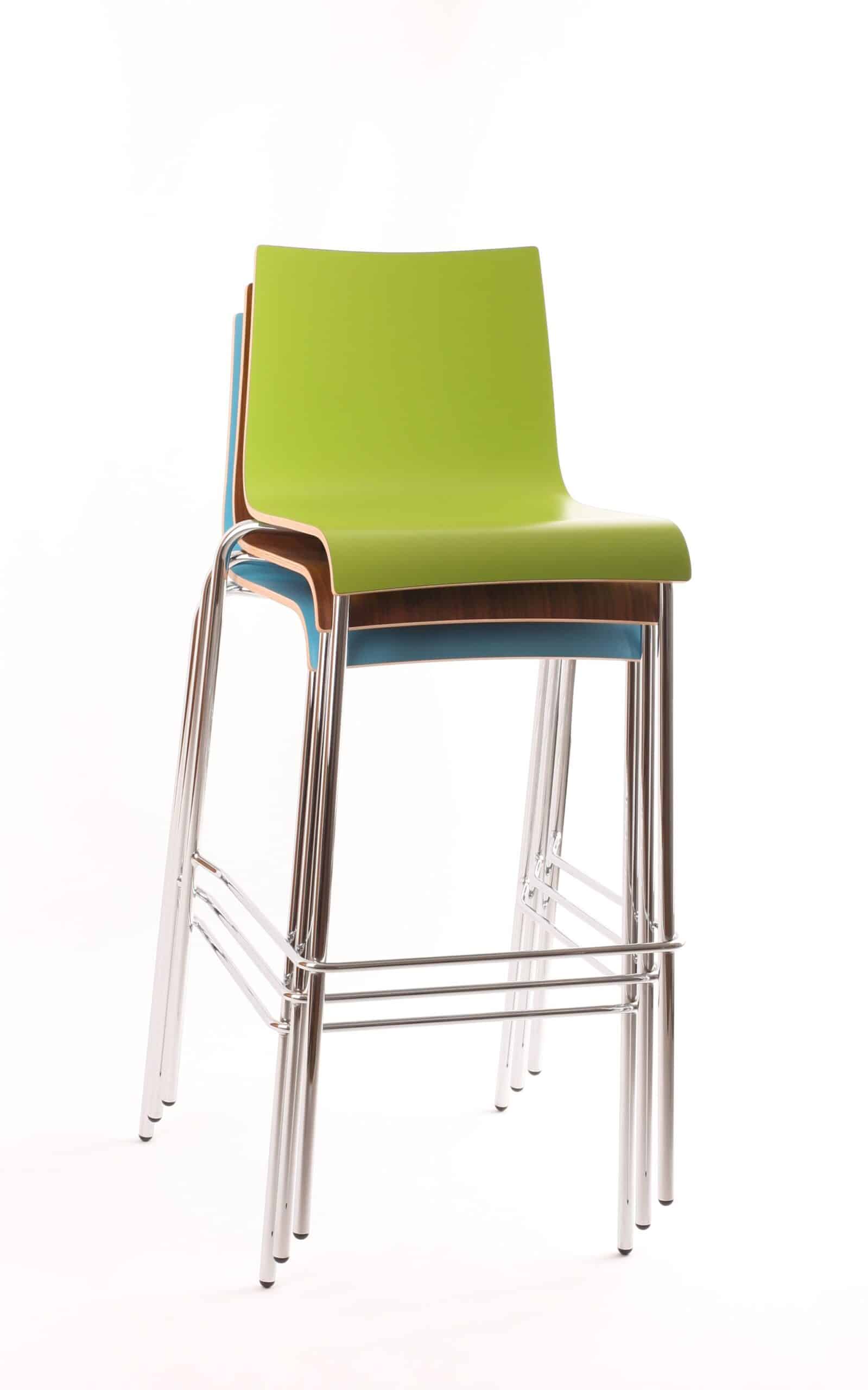 Twist 4 Legged Dining Stool with Chrome Frame