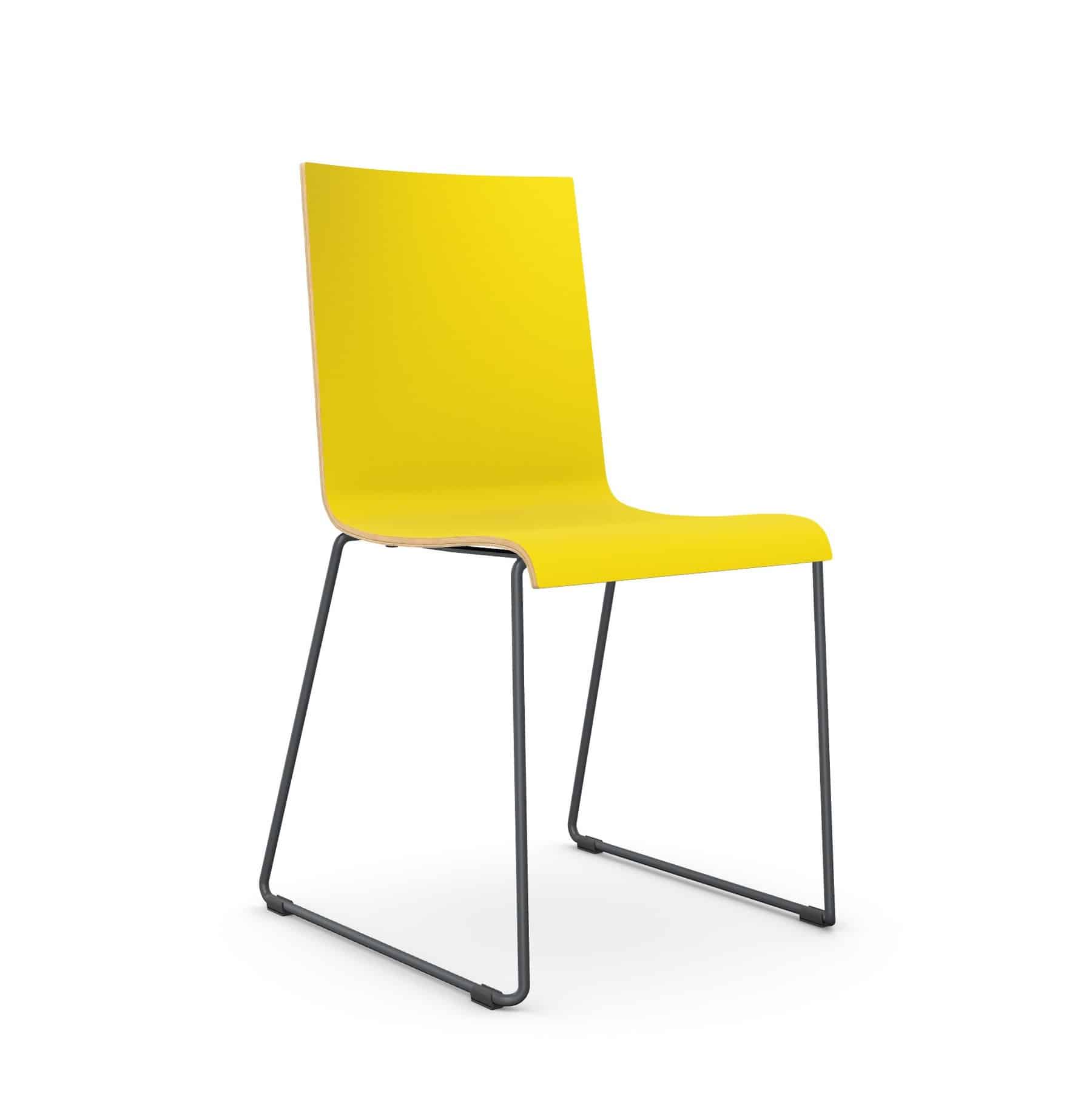 Twist Skid Base Dining Chair with Chrome Frame