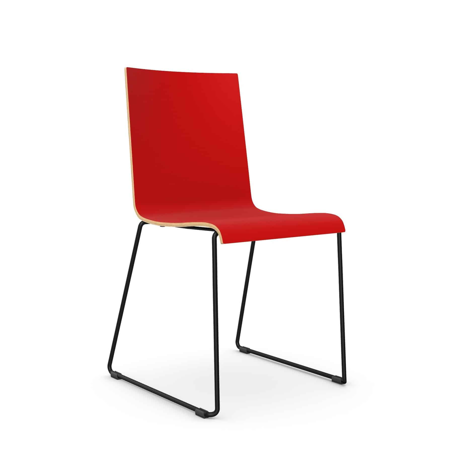 Twist Skid Base Dining Chair with Coloured Frame
