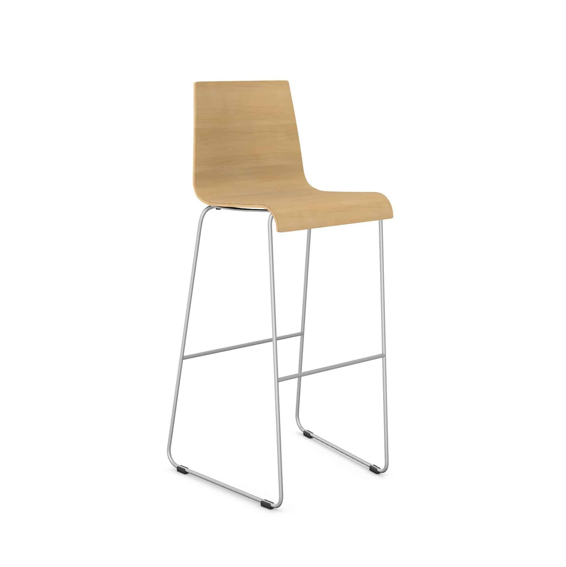 Twist Skid Base Dining Stool with Chrome Frame