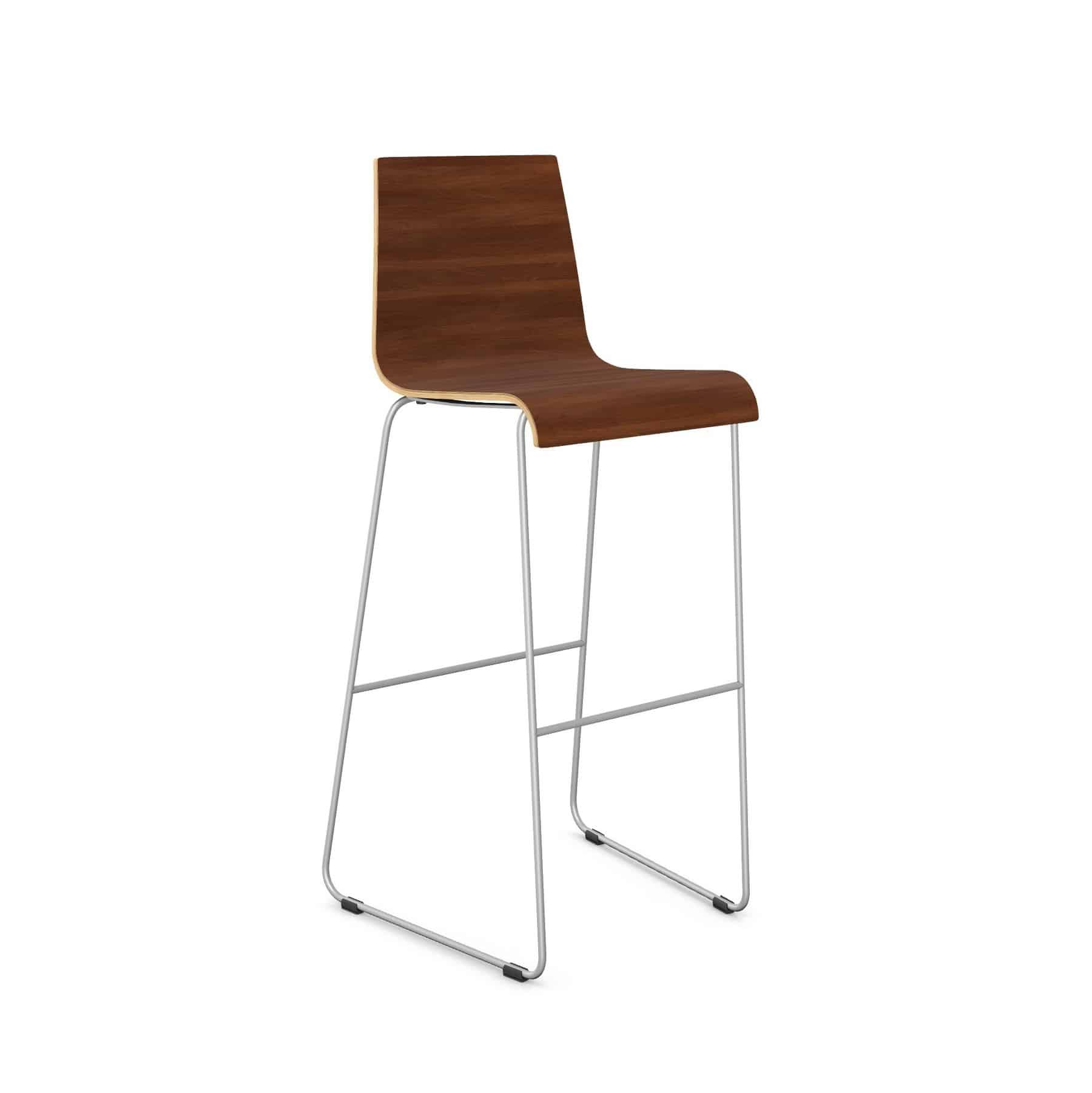 Twist Skid Base Dining Stool with Coloured Frame