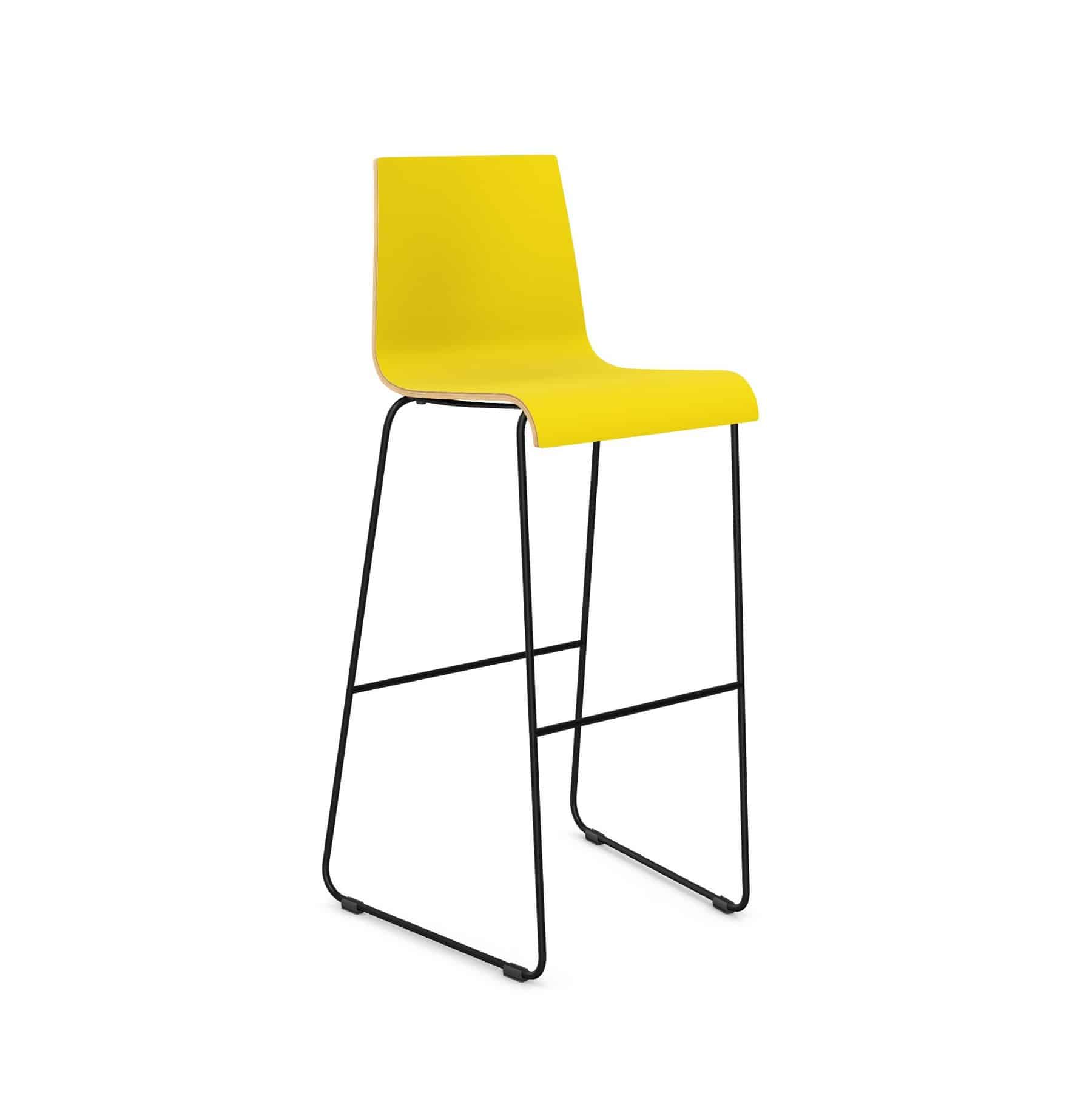 Twist Skid Base Dining Stool with Coloured Frame