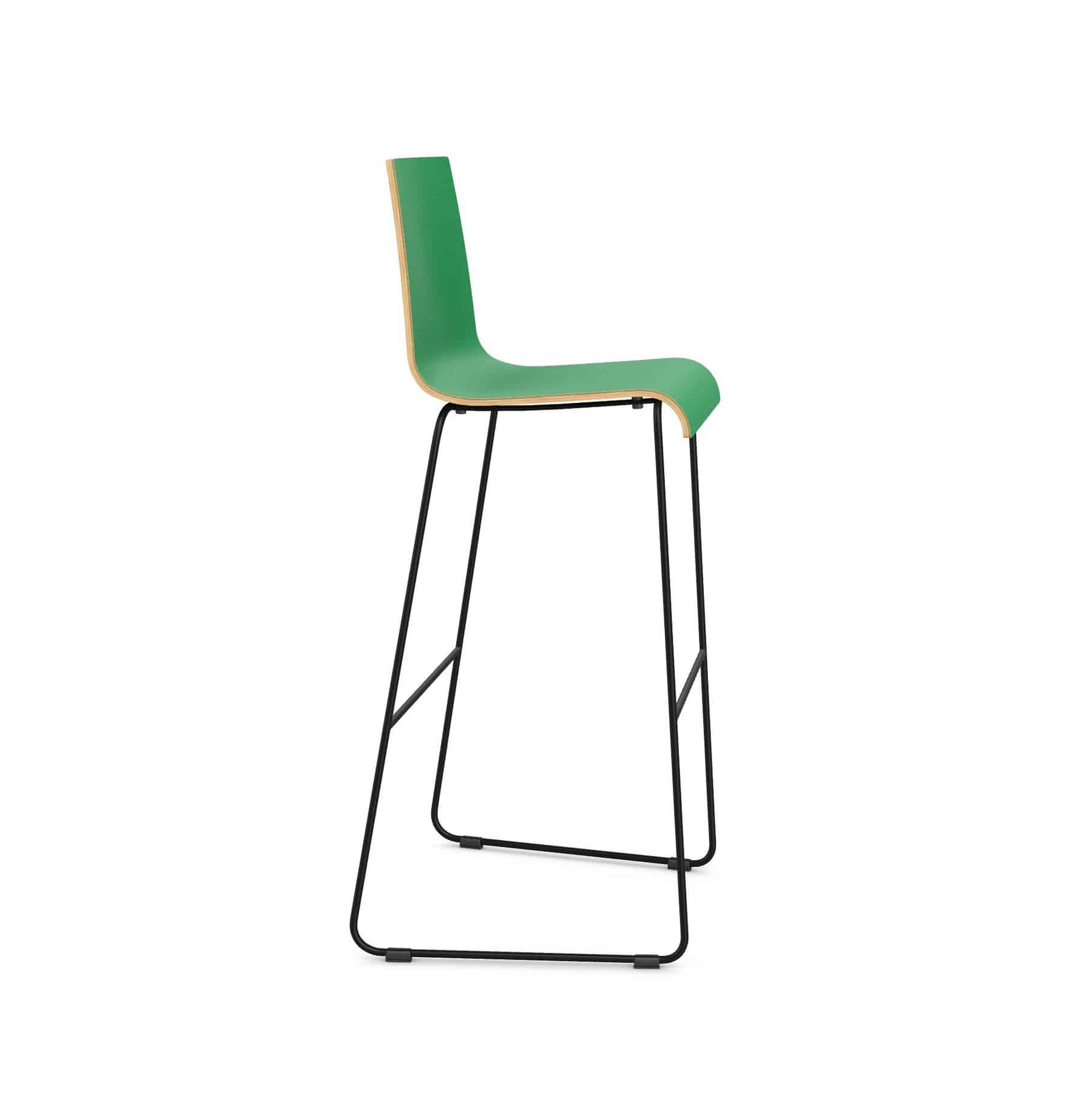 Twist Skid Base Dining Stool with Coloured Frame