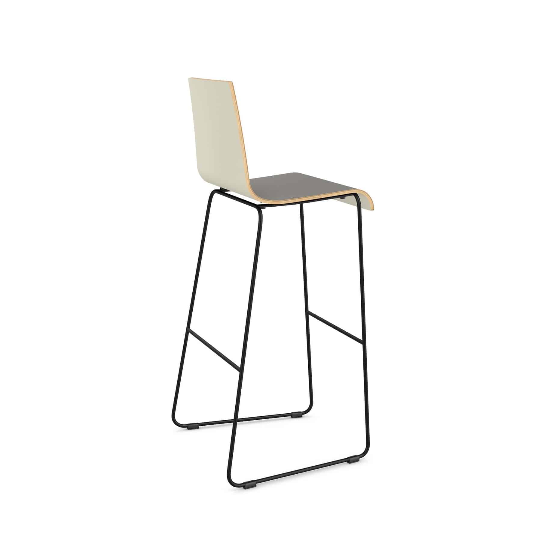 Twist Skid Base Dining Stool with Coloured Frame