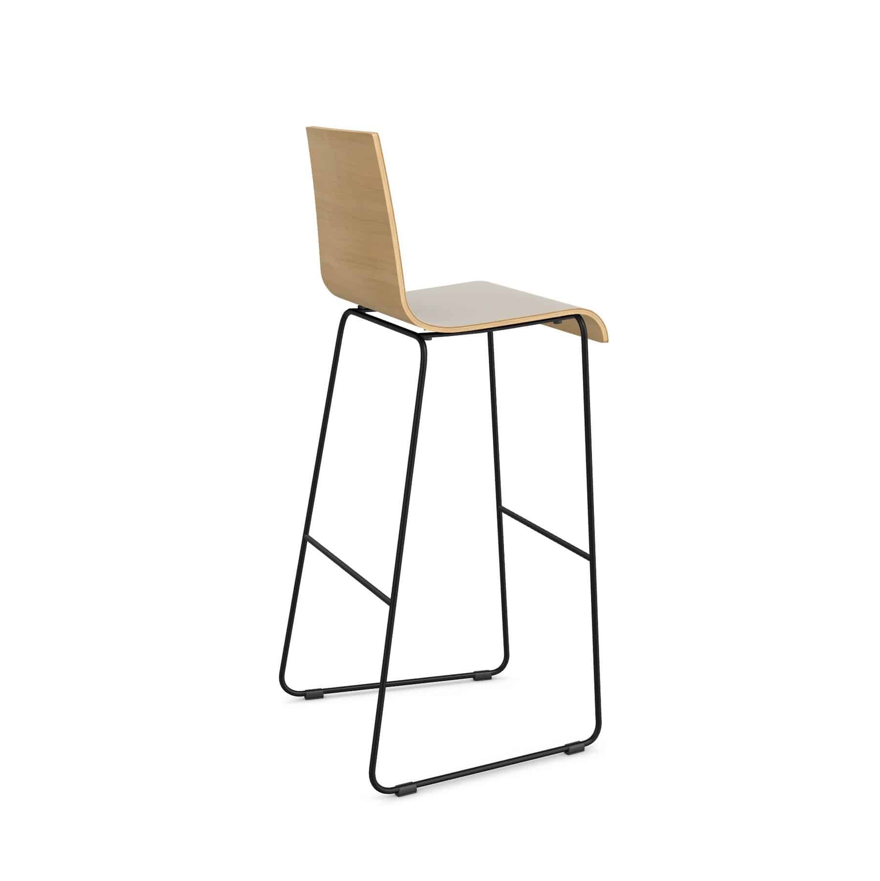 Twist Skid Base Dining Stool with Chrome Frame